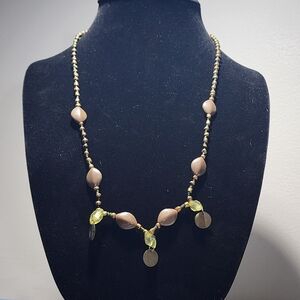 Elegant Gold and Green Beaded Necklace
